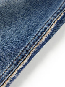 Silk Straight-Leg Jeans | Blue