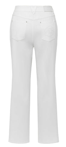 Cropped straight-leg trousers | White
