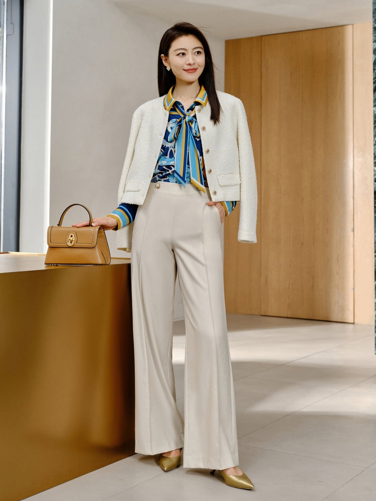 Printed Silk Blouse | Blue