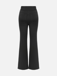 Slimming Slight Flare Pants | Black