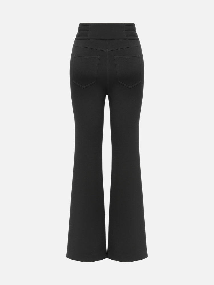 Slimming Slight Flare Pants | Black