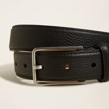 Mens | Bosco Italian Pebble Leather Belt | Palladium/Black