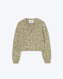 Womens | Caliz Cropped Mouline Cardigan | Graphic Lime