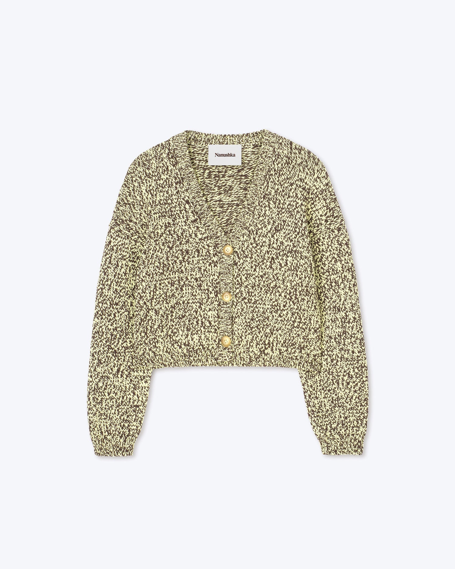 Womens | Caliz Cropped Mouline Cardigan | Graphic Lime