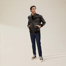 Mens | Chase Lambskin Leather Bomber Jacket | Black