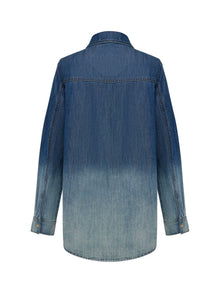 Rhinestone Embellished Denim Shirt | Navy