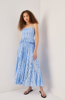 Geo Eyelet Pleated Tank | Bluebird