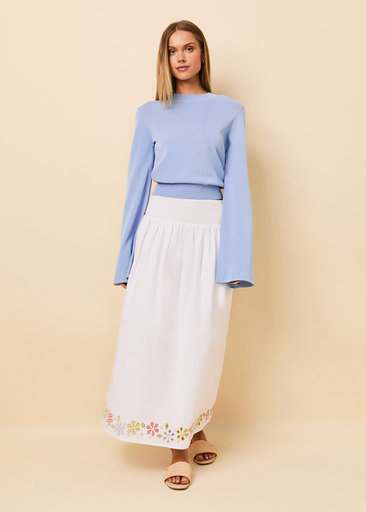 Womens | Noreen Skirt Embroidered Eyelet | Optic White