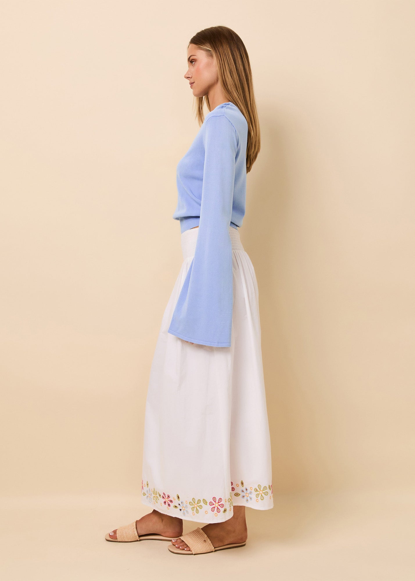 Womens | Noreen Skirt Embroidered Eyelet | Optic White