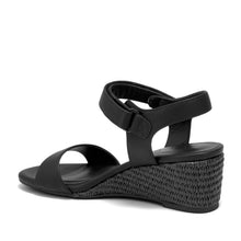 Wel Sandal Wedge | Black Faux Burnished Calf