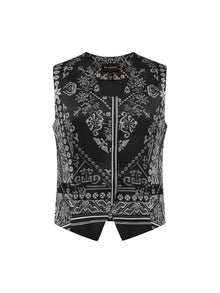 Chinese-style Embroidered Vest | Black