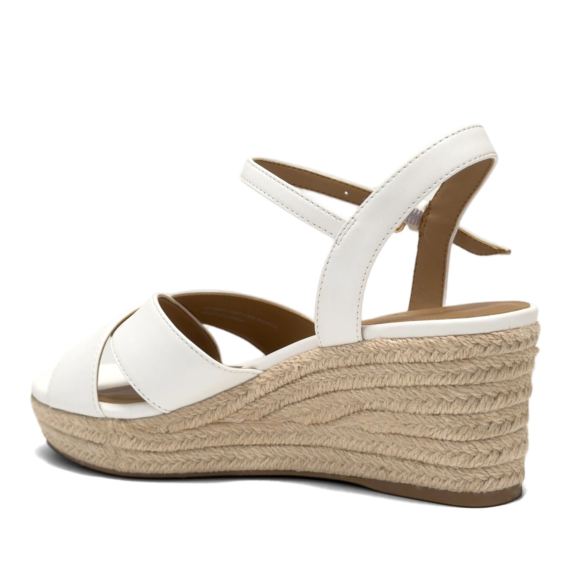 Casarina Sandal Wedge | White Faux Soft Nappa