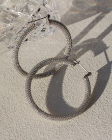 Pave Amalfi Hoops | Silver