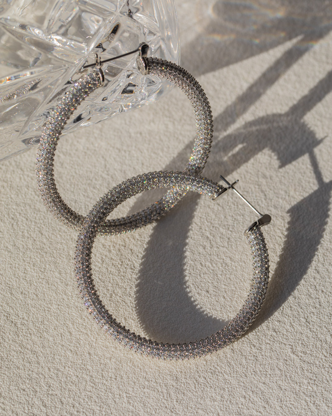 Pave Amalfi Hoops - Silver | Plated Silver