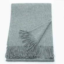 Unisex | Cashmere Throw with Fringes | Grey