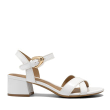 Cinzia Sandal Block Heel | White Faux Patent