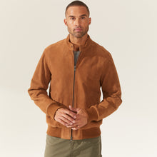 Mens | Chase Suede Bomber Jacket | Camel