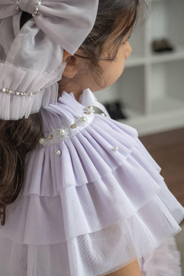 Ariel Lavender Victorian Tulle Cape | Lavender