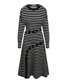 Alexander McQueen | Mixed Buttons Striped Dress