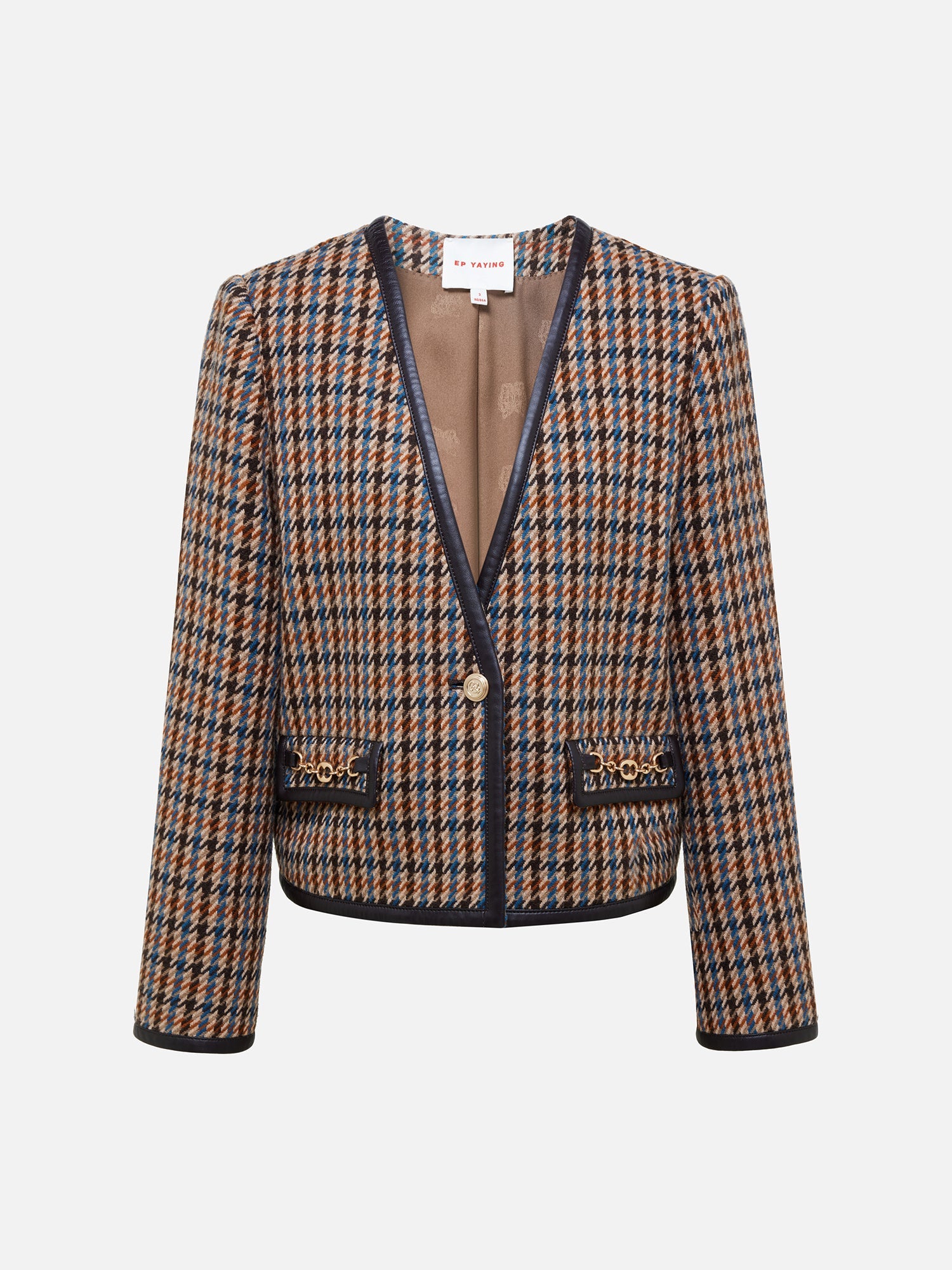 Houndstooth Jacket | Brown