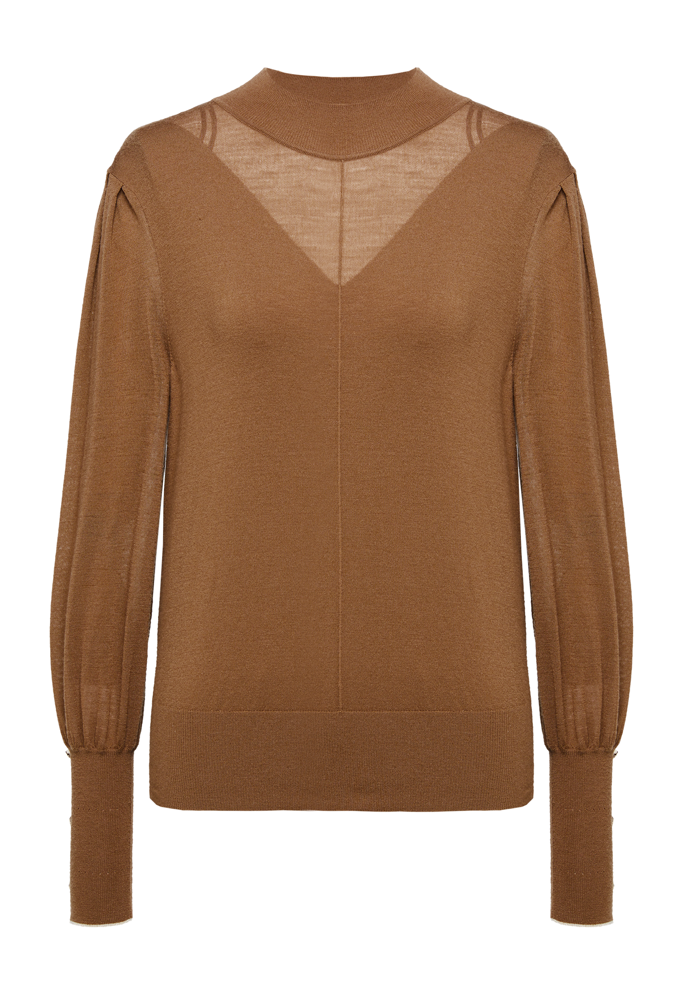 Crewneck Knit Top | Brown