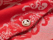 Embossed Knit Cardigan | Red