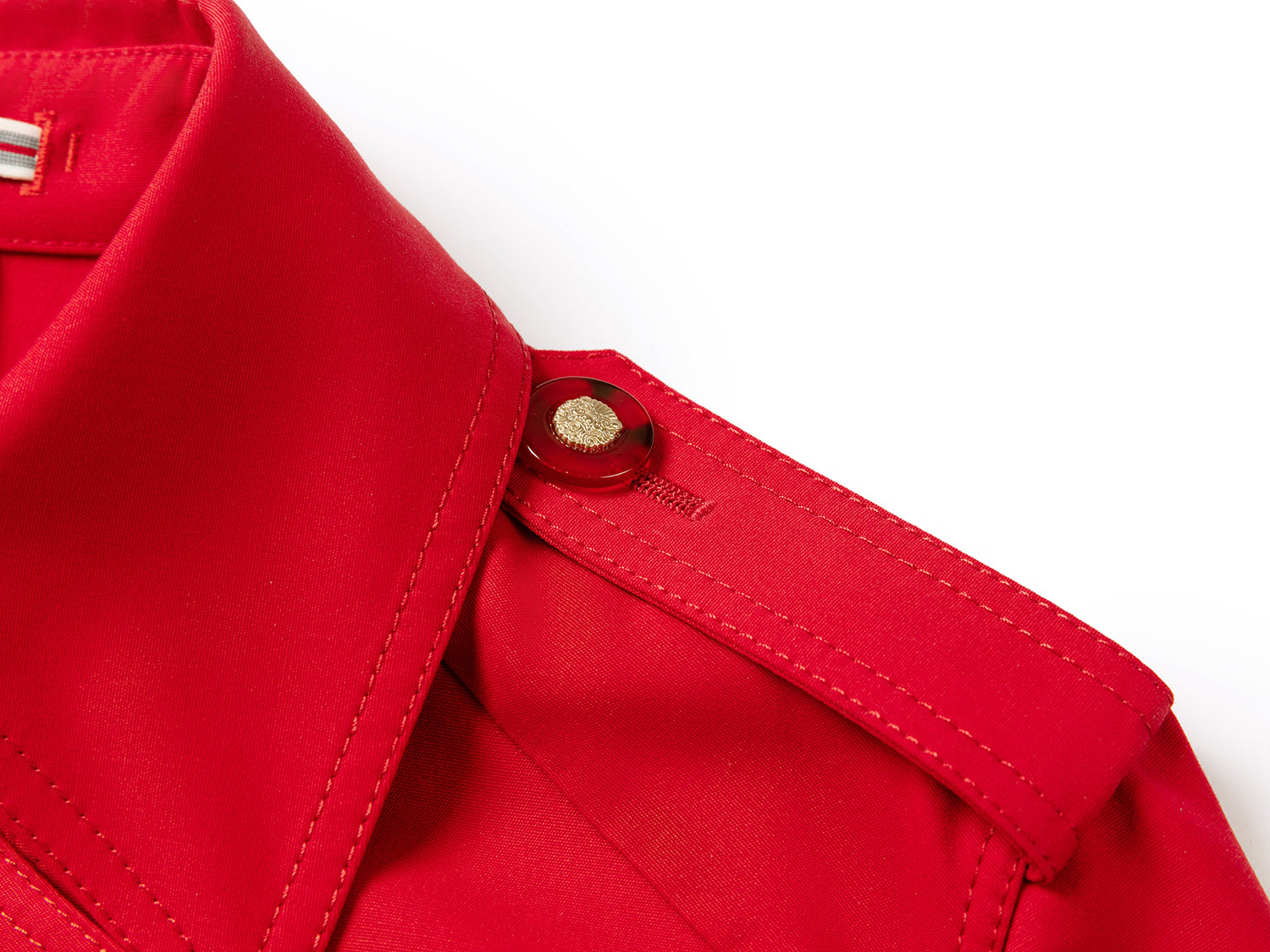 Waist Belted Short Trench Coat | Red
