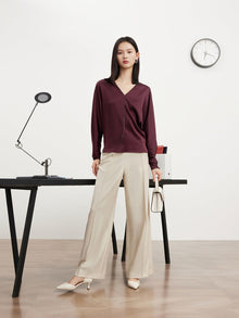 Long-Sleeved Blouse | Wine Red