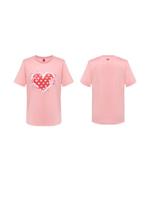 Heart Print T-Shirt | Pink