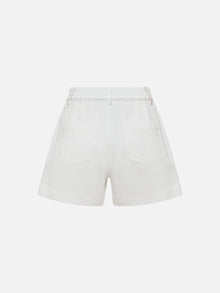 Tencel Cotton Denim Shorts | White