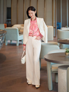 Triacetate Straight-leg Pants | White