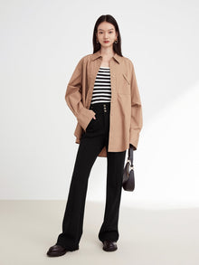 Slimming Slight Flare Pants | Black