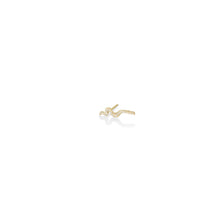 14K yellow gold Full Pavé Small Ripple Climber Earring on a white background