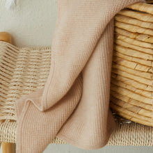 Cassie Cashmere Waffle Knit Baby Blanket | Soft Camel