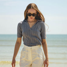 Womens | Elise Featherlight Cashmere Polo | Heather Grey