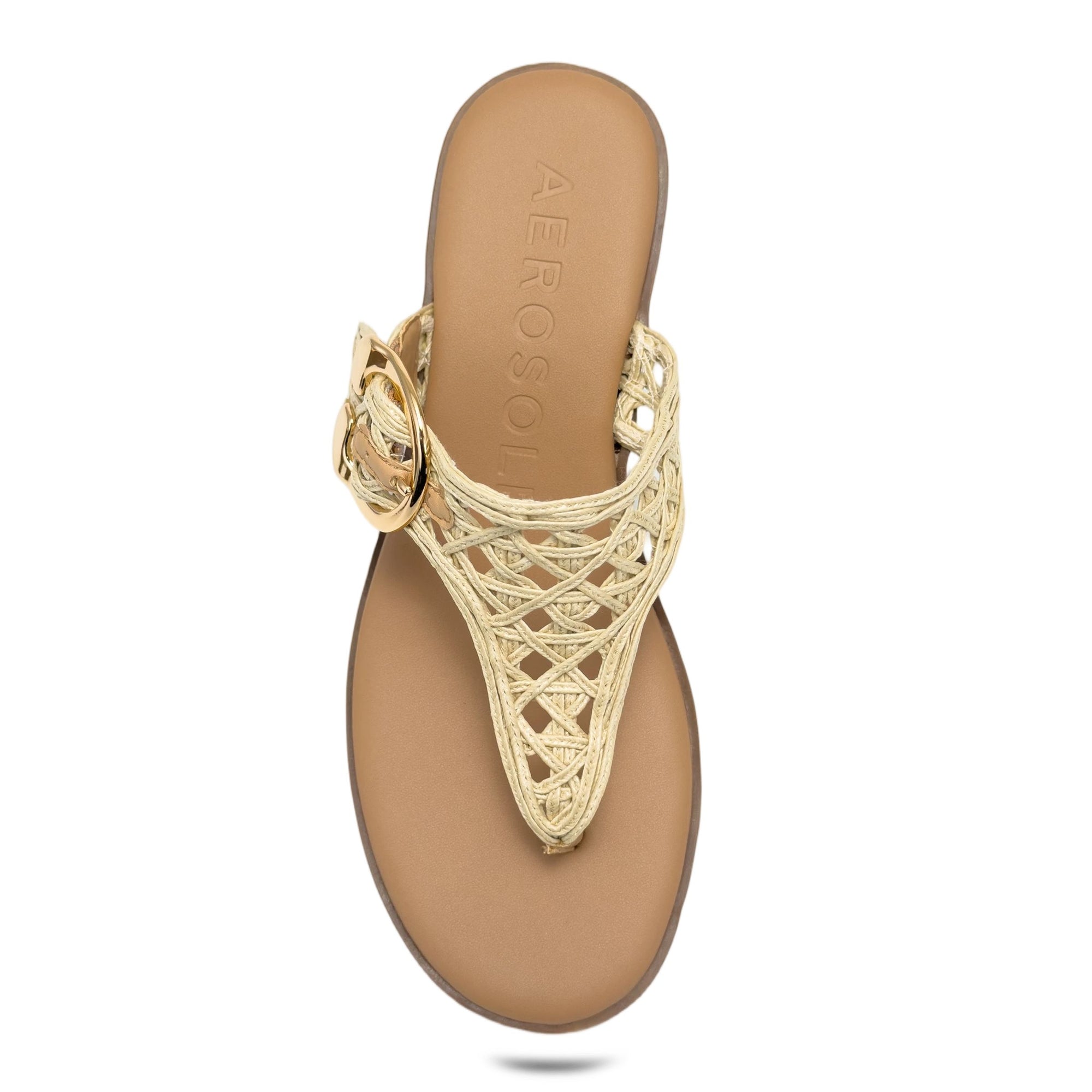 Izola Sandal Wedge | Natural Crochet Raffia
