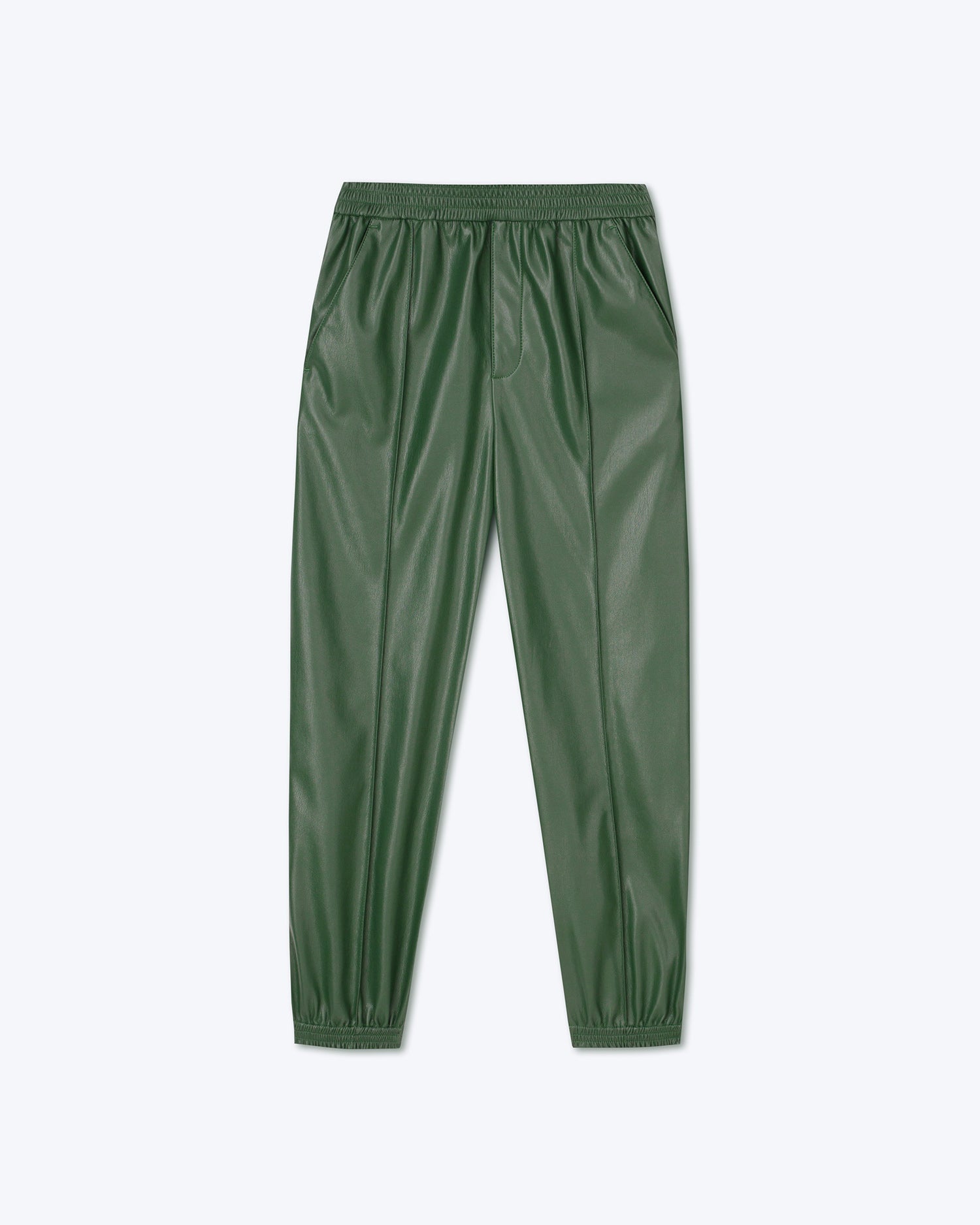 Mens | Vitor Saleokobor Alt-Leather Elasticated Trousers | Pine Green