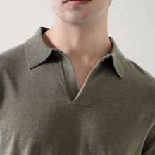 Mens | Elliot Featherlight Long Sleeve Polo | Vetiver