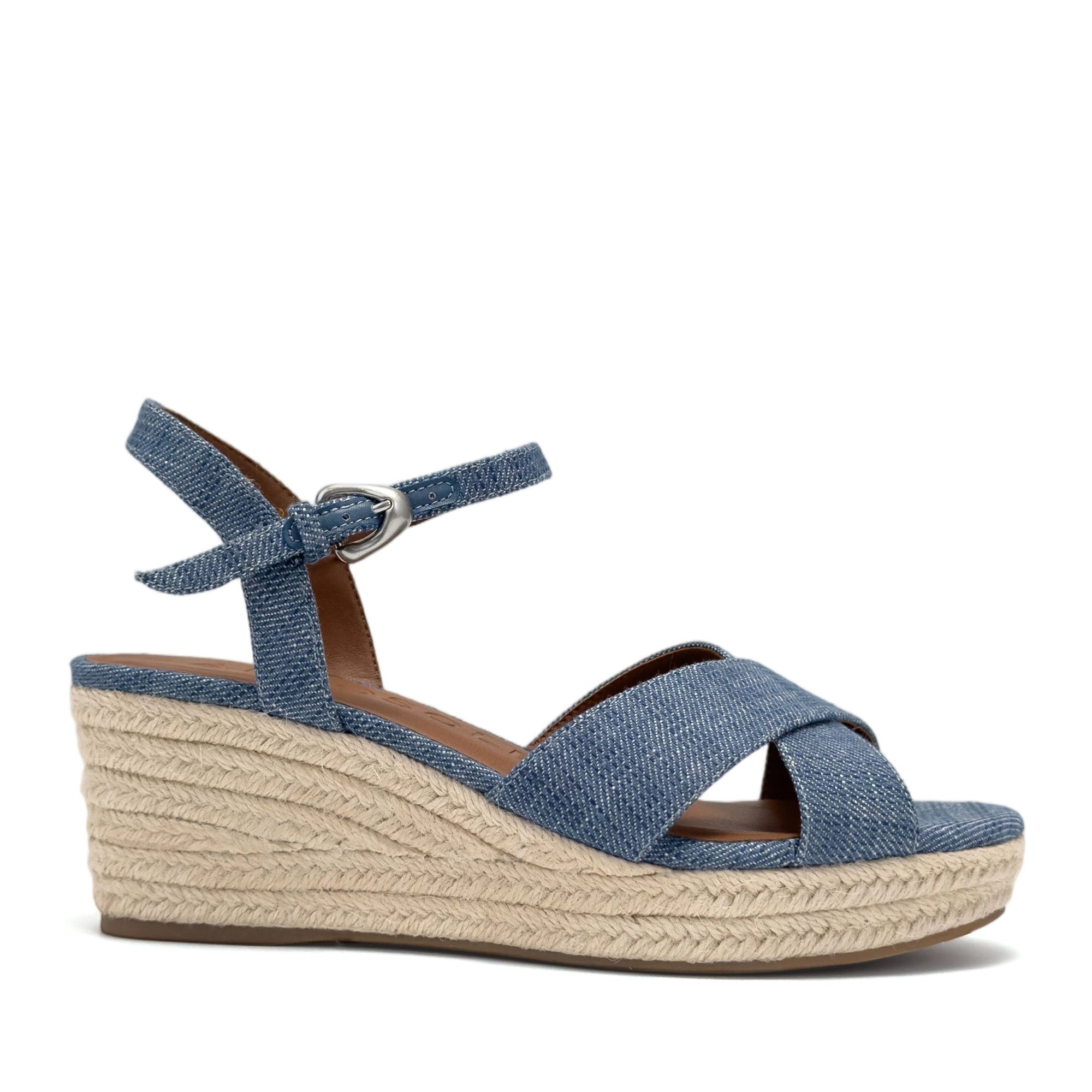 Casarina Sandal Wedge | Blue Denim