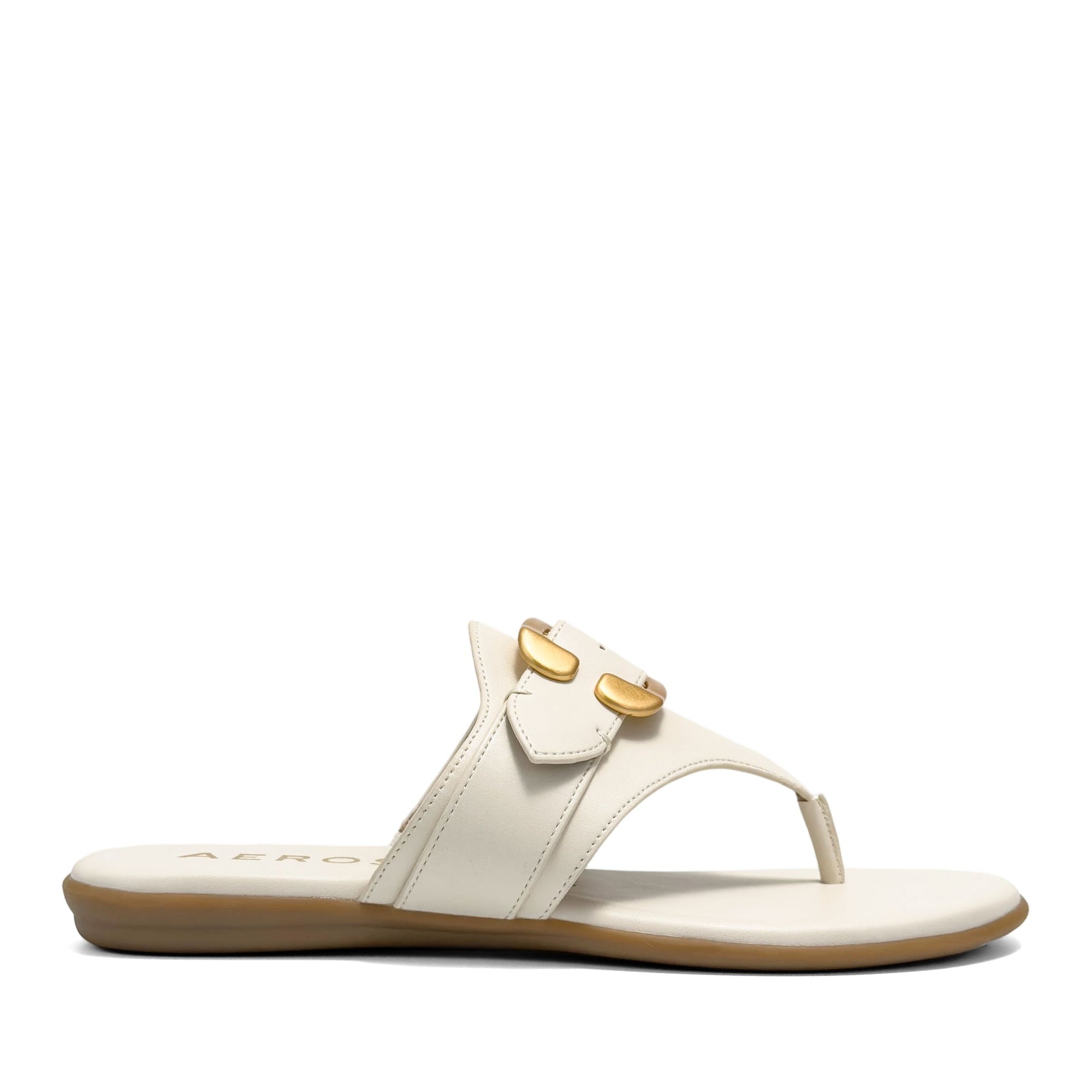 Glitz Sandal Flat | Eggnog Faux Nappa