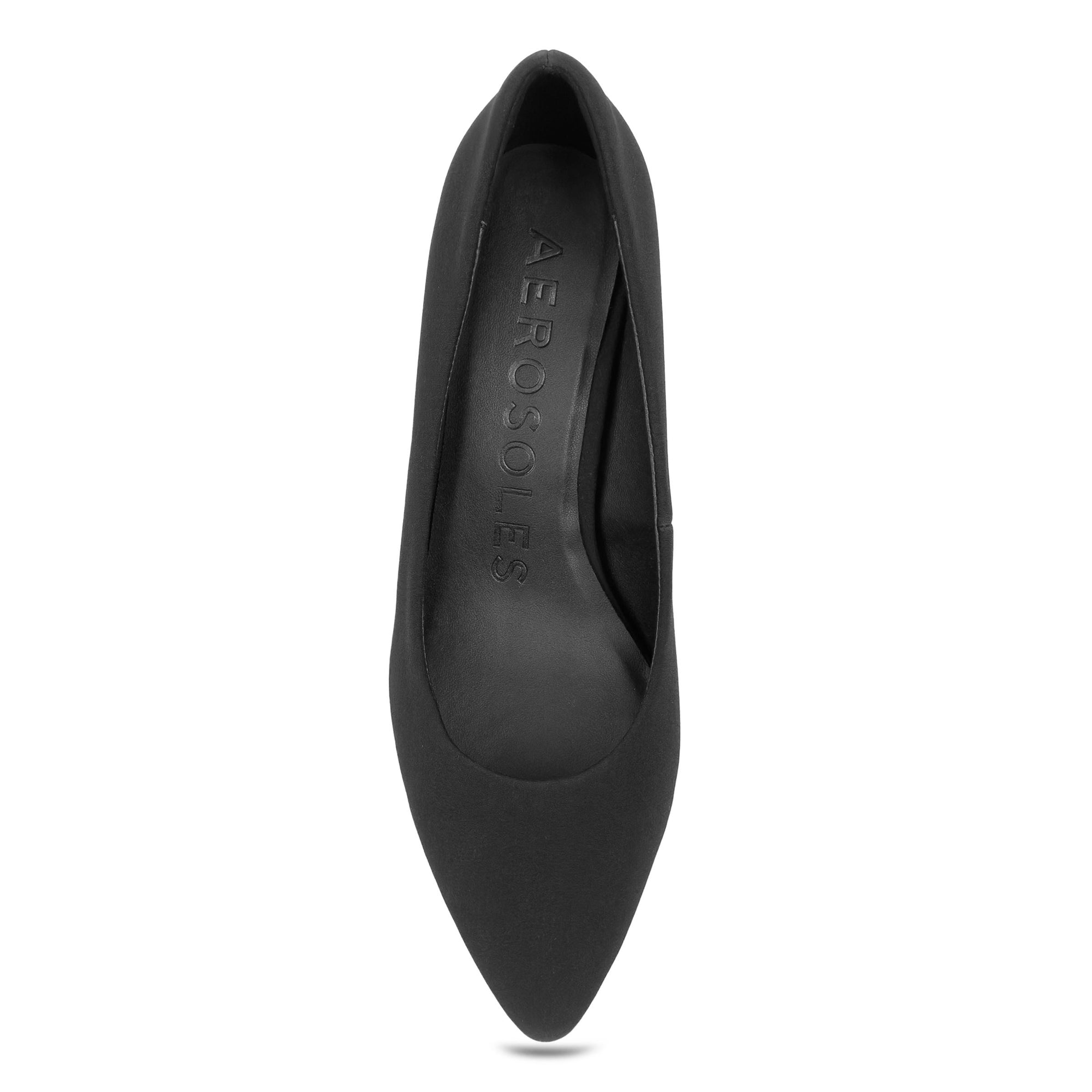 Elil Dress Kitten Heel | Black Stretch Gaberdine