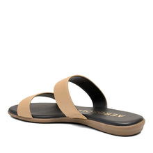 Concetta Sandal Flat | Beige Bisque Faux Nappa