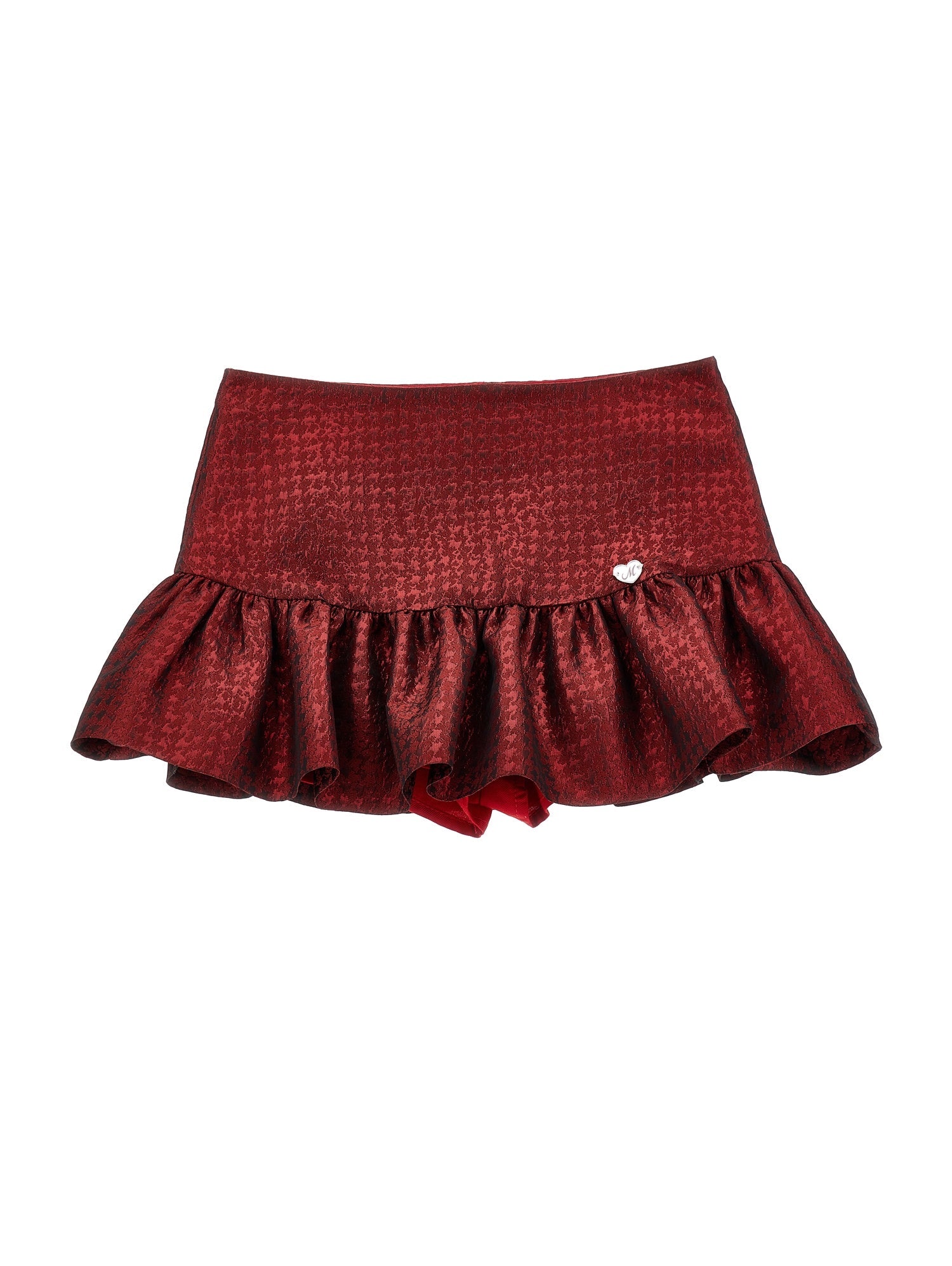 Girls | Houndstooth Jacquard Short Skirt | Ruby