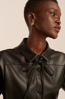 Vegan Leather Romper | Black