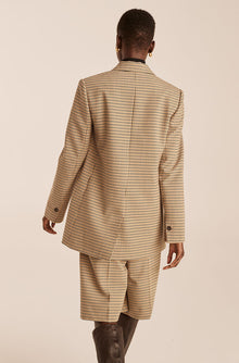 Three Button Blazer | Military Green Combo