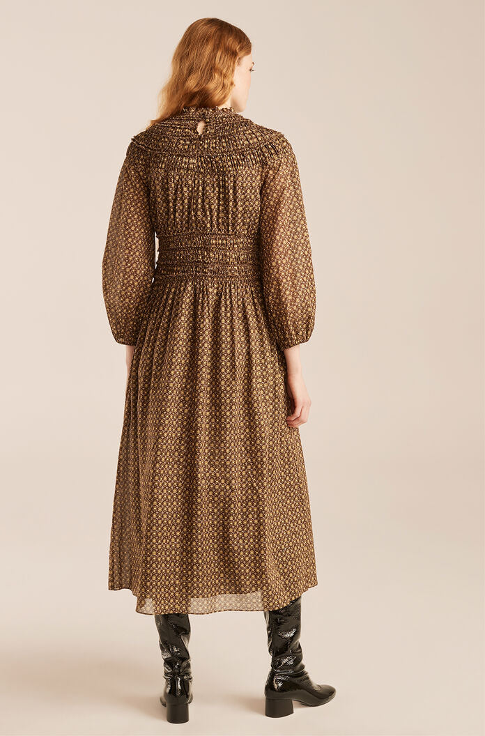 Ruched Neck Dress | Washed Black Combo