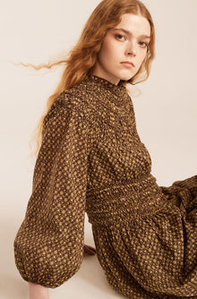 Ruched Neck Dress | Washed Black Combo