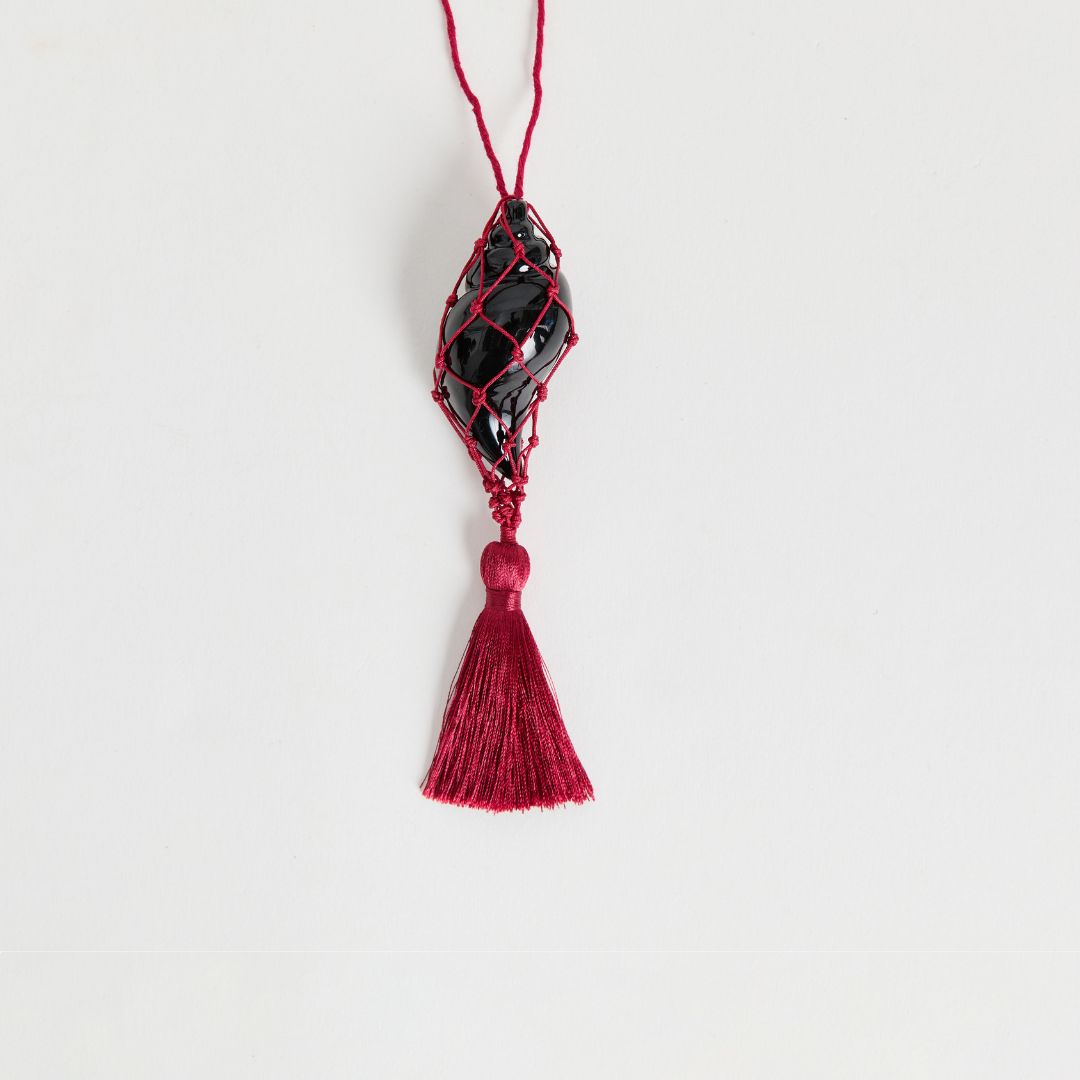 Sterling Necklace | Black Enamel