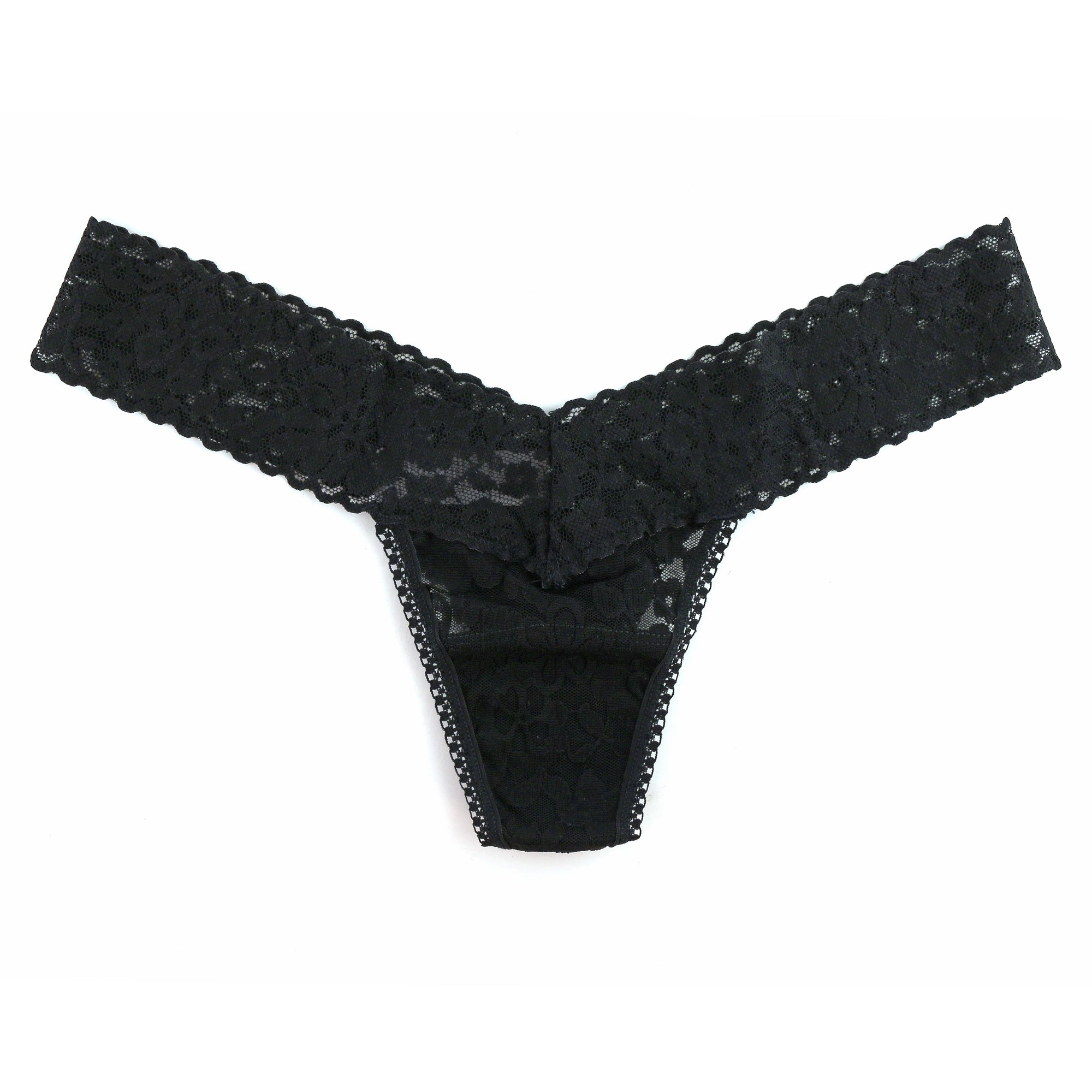 Petite Daily Lace Low Rise Thong | Black