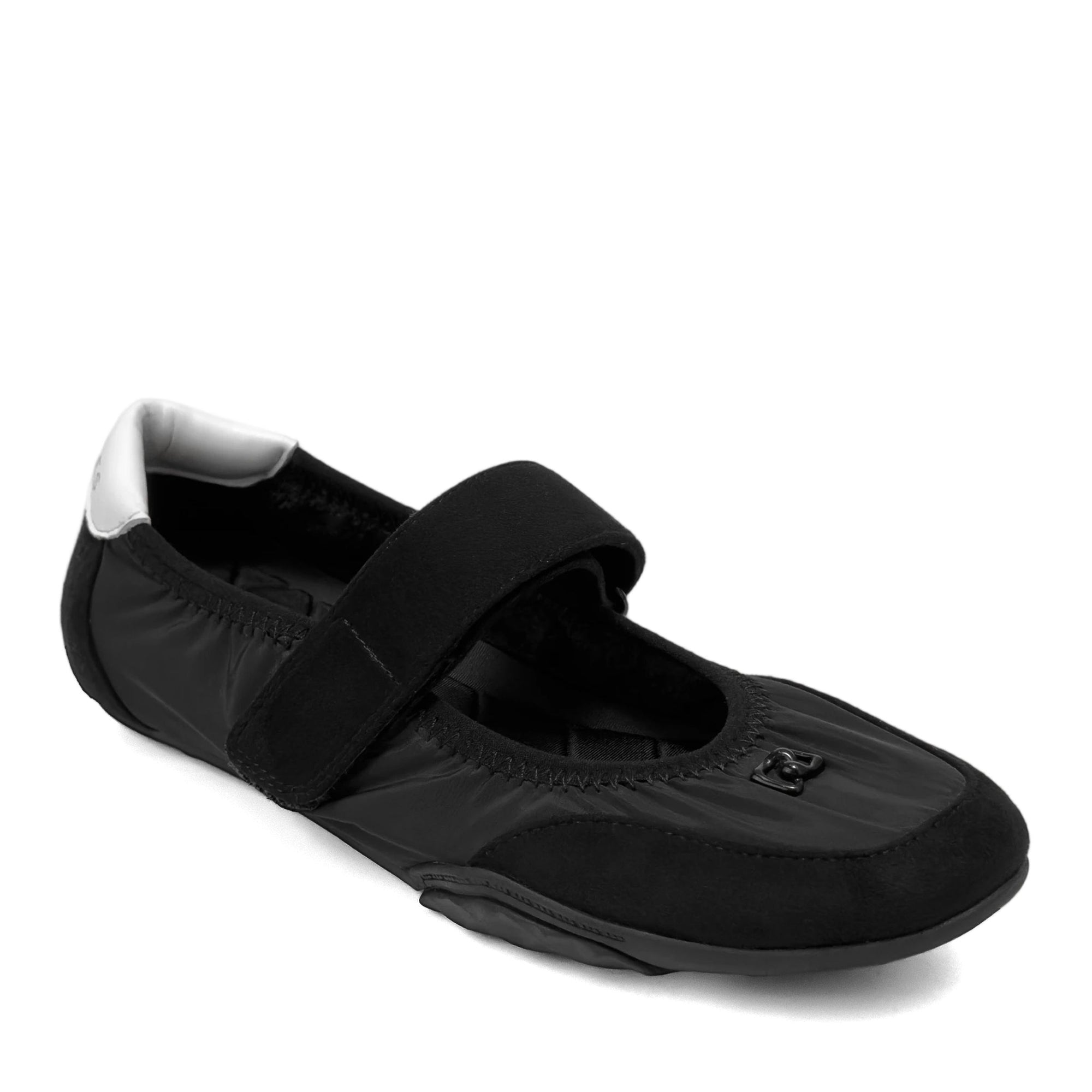 Orly Sport Flat | Black Nylon/Faux Suede